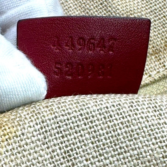 Auth Gucci Large Red Microguccisima Monogram Embossed Leather Joy Tote Bag Ex+ - Picture 16 of 16